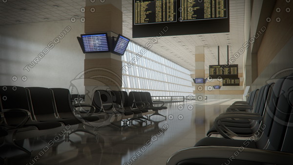 3d departures lounge model - Departures Lounge by tridiART